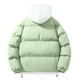thumbnail image 4 of safuny Mens Hooded Jacket Water Puffer Jacket Full Zip Up Windproof Winter Jacket with Zip Pockets Green XXL, 4 of 4