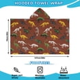 thumbnail image 2 of Brown Cartoon Dinosaurs Fossils Pattern Hooded Bath Towel，50"x30" for Ages 3 To 12 Kids, Quick Dry Lightweight Soft Microfiber Hood Beach Towel Cover Up for Kids, 2 of 7