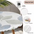 thumbnail image 3 of Sage Green Blue Leaves Round Tablecloth for 36-44 Inch Tables, Fitted Table Cover with Elastic Edge, Vintage Rustic Botanical Waterproof Outdoor Table Cloth Protector for Patio Garden Dinner Picnic, 3 of 9