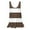 Brown, variant on AherBiu Summer Tank Tops for Women Round Neck Striped Sleeveless Casual Loose Ruched Comfy Camisole Tshirts