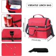thumbnail image 2 of Bolsa de almuerzo aislada Bolsa de almuerzo portátil de gran capacidad en bolso de tela impermeable esmerilada para mujeres, hombres y estudiantes en la escuela y la oficina JM MX-0140584FYD, 2 of 5