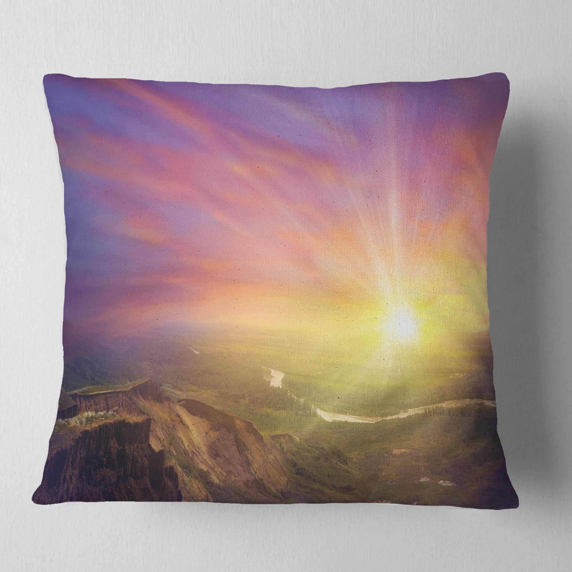 Designart Scintillating Sunset - Photography Throw Pillow - 16x16
