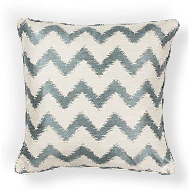 Almohada L245 Marfil / Azul claro Chevron Tamaño 18 "x 18" KAS Oriental Rugs, Inc. PILL24518SQ