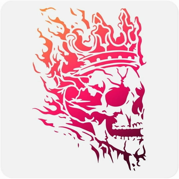 Stencil for Painting 11.8"x11.8" Reusable Flame Stencil Drawing Template DIY Craft Paint Template for Wall Home Decor Wood Burning Canvas Journal Fabric