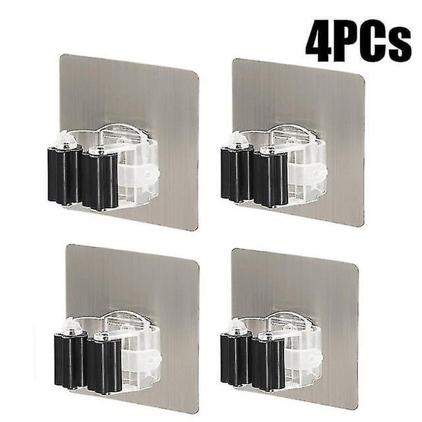 4/6pcs Wall Mounted Mops Holder Multi-purpose Hooks Self Adhesive Broom Hanger Hook Kitchen Bathroom Organizer Strong Wall Hooks a
