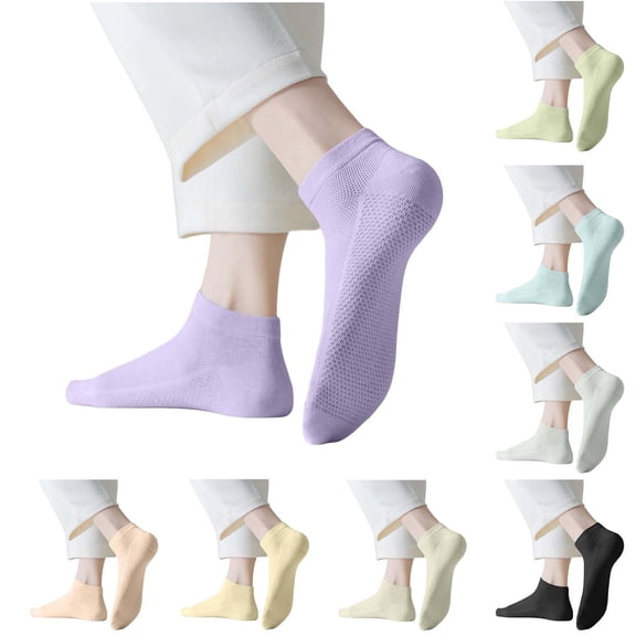 Naittoop Womens Ankle Socks, Thin Mesh, Solid, Soft Casual Sock Fall Winter, Yoga, Sleep Wear, Going Out, Outdoor