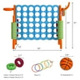 thumbnail image 5 of Costway 4-in-A Row Giant Game Set w/Basketball Hoop for Family Orange, 5 of 12