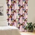 thumbnail image 2 of Ambesonne Butterfly Curtains, Wings Multicolored Print, Pair of 28"x63", Vermilion Turquoise White, 2 of 5