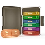 Weekly Pill Organizer X a Day Day Pill Box Times Portable for Travel Pill Case for Pills/Vitamin/Fish Oil/Medication/Supplements (x )