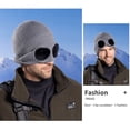 thumbnail image 4 of HJYCHN Winter Hats for Women Windproof Goggles Knitted Ski Hat Lined Warm Wool Cap for Men and Women Winter Hat Grey One Size, 4 of 5