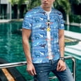thumbnail image 6 of Lsque Blue Fish Pattern Mens Polo Golf Shirts Funny Graphics Shorts Sleeve Button Shirts Baseball T-shirt-Medium, 6 of 7