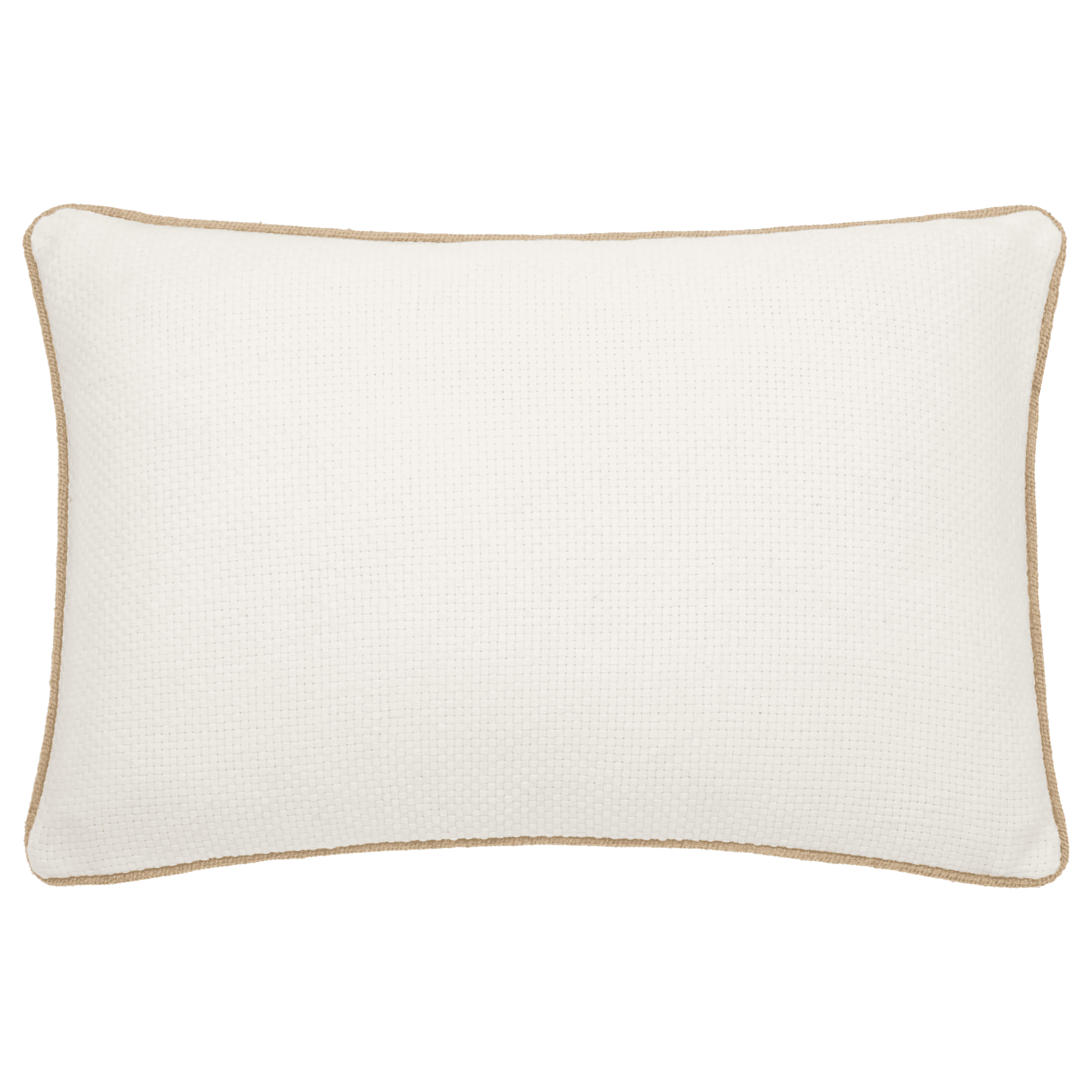 Bouclair Off White Rovena Decorative Lumbar Pillow 13x20 in (33x51 cm)