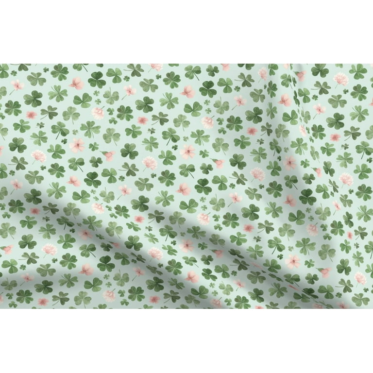 Spoonflower Fabric - Medium Festive Floral Sage Green White Watercolor  Holiday Painting Printed on Minky Fabric Fat Quarter - Sewing Quilt Backing
