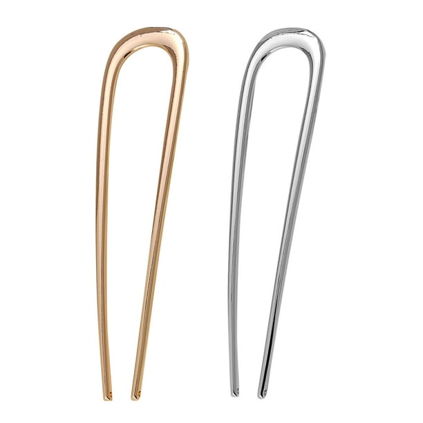 Horquillas de Metal para el pelo para mujer, tocado elegante en forma de U, Accesorios para peinados, 2 uds.