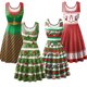 thumbnail image 2 of Vestido feo de Navidad para mujer, disfraz de elfo verde con cuello redondo, vestido de fiesta sin mangas con patrón Vintage, vestido femenino de Carnaval de Navidad, 2 of 6