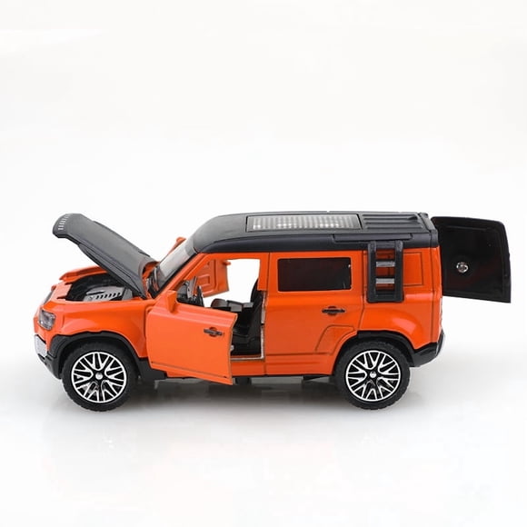 (Bagged) 1/36scale off-road style alloy pullback toy car, die-cast metal, boy's toy, powerful pullback, four doors can be opened,lu orange