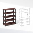 thumbnail image 4 of Furinno Turn-S-Tube 3-Tier Multipurpose Stackable Standing Shelves, Dark Cherry/Black, Set of 2, 4 of 5