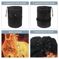 thumbnail image 3 of PhooArto Drawstring Cosmetic Bag, Barrel Shaped Portable Travel Makeup Bags, Fire Flaming Running Horse Large Capacity Waterproof Multifunctional Bucket Toiletry Bag, 3 of 6