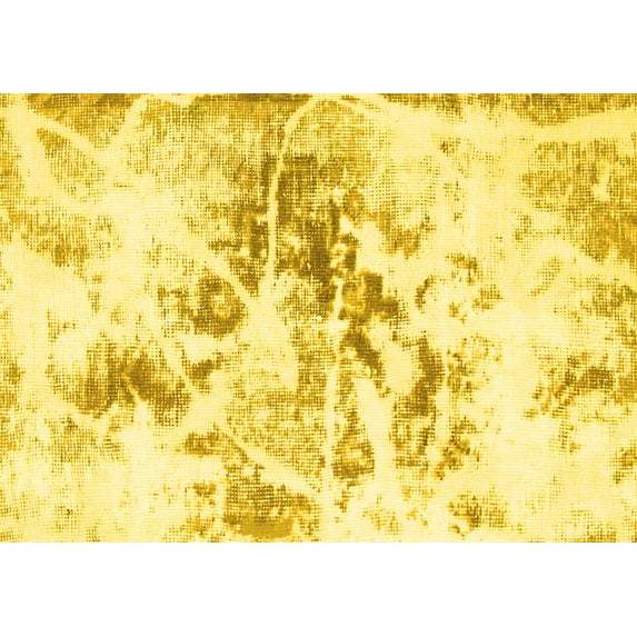 Ahgly Company Indoor Rectangle Abstract Yellow Modern Area Rugs, 7' x 9'