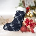 thumbnail image 6 of Flannel Christmas Stocking 17.7×11×7in Soft And Light Touch Good Socks Splicing Design Can Be Used For Hanging Argyle Plaid Blue_1, 6 of 8