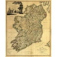 thumbnail image 2 of Vintage Maps 12x14 Black Modern Framed Museum Art Print Titled - Memoir Map of Ireland 1797, 2 of 4