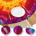 thumbnail image 4 of Colorful Tie Dye Mandala Pattern Round Fitted Tablecloth with Elastic Edge,Dining Table Cover Waterproof,Outdoor Round Tablecloth for Camping,Dining,Indoor and Outdoor, 4 of 7