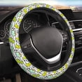 thumbnail image 5 of Xecao Funny Dinosaurs on Stripes patten Stretch Elastic Steering Wheel Cover, fits all vehicles, 15-inch diameter, 5 of 6