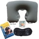 thumbnail image 3 of Almohada inflable de viaje de gran tamaño con flocado grueso de Sanbao para viajes, conjunto de tres piezas en forma de U para exteriores, almohada para el cuello para el almuerzo, 3 of 5