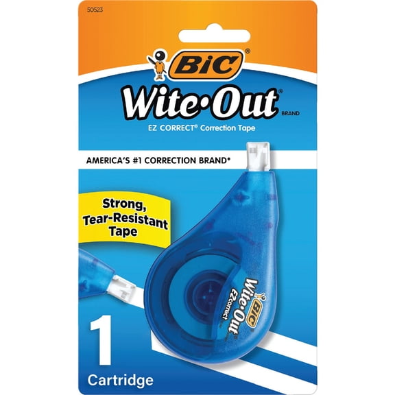 BIC Wite Out EZ Correct Correction Tape - White, Non-Refillable - 1 Count, 39.3 Ft