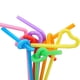 thumbnail image 4 of 100 pajitas desechables de plástico de colores variados, pajitas de fiesta flexibles de 25,6 cm de largo, 4 of 8