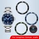 thumbnail image 2 of Esfera con bisel de cerámica luminosa azul, verde y negra para reloj Longines Comcast L3, escala de anillo exterior de 39 a 41 mm, repuesto L3.742, 2 of 5