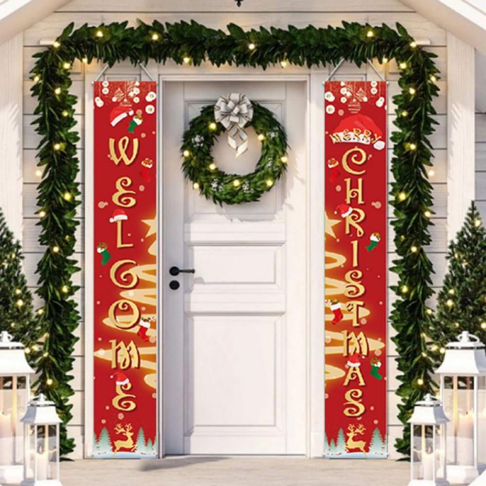 CHRISTMAS HOLIDAY Tinsel Wall Door Porch Hanging ELF Sign Art Decor 