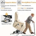 thumbnail image 5 of INGALIK Power Lift Recliner Chair Dual Motor, Infinite Position Lay Flat Recliners for Adult & Elderly with Heat & Massage, Large, Type-C Charge, Lumbar Pillow for Living Room, Leather (Beige), 5 of 12