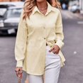 thumbnail image 5 of Women’s Casual Long Sleeve Button Down Corduroy Shirt, Loose Fit Lapel Collar Blouse Top for Spring Fall Outfits, 5 of 5