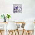 thumbnail image 3 of Farmhouse Purple Floral Wall Art for Living Room, White Daisy Flower and Butterfly on Rustic Wood Framed Canvas Wall Art Paintings for Bathroom Bedroom Decor Ready to Hang,12L X 12W Inches, 3 of 6