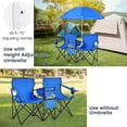 thumbnail image 4 of CRXX Double Camping Chair with Canopy, Folding Camp Chairs w/Cup Holder, Cooler & Carry Bag, Table, Side Pocket, 2 Person Portable Beach Chair with Umbrella, for Picnic Fishing (Blue), 4 of 18