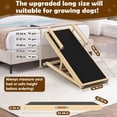 thumbnail image 2 of Dog Ramp for Couch, Bed or Car, Wooden 44" Long Pet Stairs for Small & Large Old Dogs & Cats, Hold up to 200lb, 5 Adjustable Height from 14.96" to 22", Portable Doggie Steps, Excellent Traction, 2 of 7