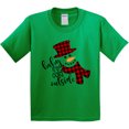 thumbnail image 3 of Inktastic Baby It's Cold Outside Cute Snowman in Plaid Print Youth T-Shirt, 3 of 5