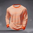 thumbnail image 1 of Ceisia Men's Regular Fit Horizontal Stripe Long Sleeve Round Neck Casual T-Shirt Gifts, 1 of 7