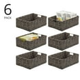 thumbnail image 2 of mDesign Woven Farmhouse Pantry Food Storage Bin Basket Box, 6 Pack, Dark Brown, 2 of 8