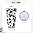 thumbnail image 3 of 20oz Car Cup Three-Piece Set Of Single Silver Edge No Smell Easy To Carry Heat Preservation For Daily Car Sports Travel Simple Cow Print Pattern1_3, 3 of 8