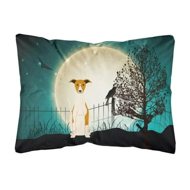 Carolines Treasures BB2289PW1216 Halloween Scary Whippet Canvas Fabric Decorative Pillow, 12H x16W, multicolor