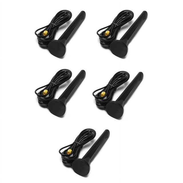 5X Antena GSM GPRS 3G 4G 5G para Exteriores de Alta Ganancia 15DBi 600-6000MHz SMA Macho Impermeable Antena MagnéTica con Ventosa para Enrutador