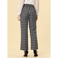 thumbnail image 4 of Pantalones a cuadros Allegra K casuales para mujer Blanco negro L, 4 of 5
