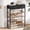 Black, variant on BGTREND 5-Tier Shoe Rack Organizer with Wooden Top and 2 Fabric Drawers, Shoe Stand Shelf for Entryway Hallway, Black