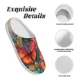 thumbnail image 5 of Wukai Butterflies On Rocky Cliff Print Women's Indoor Bedroom Slipper Slip On Shoes, Unisex House Shoes with Anti-Skid Sole for Men, Gift for Women Men-13, 5 of 7