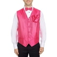 thumbnail image 1 of Men's Solid Fomal Vest, Bow Tie, & Hanky Fuchsia for Tuxedo and Suit, 1 of 1