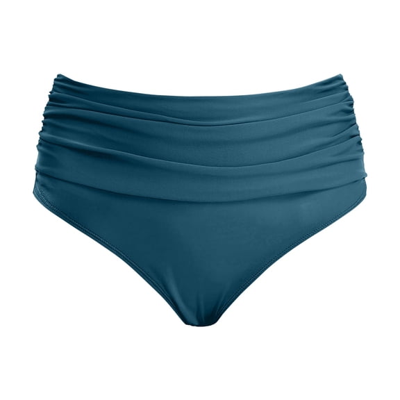 Byoo Tween Girls Bottom Soft Solid High Waisted Ruched Beachwear Swim Bottom Briefs