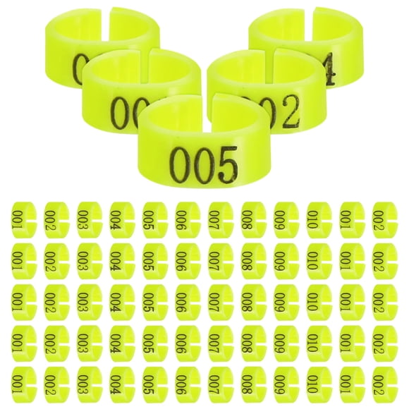 Greenadscape 100Ud Anillos Reusables Y Numerados Para Pies De Y Color Amarillo