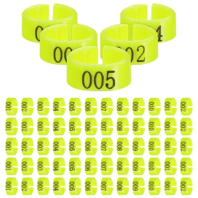 Greenadscape 100Ud Anillos Reusables Y Numerados Para Pies De Y Color Amarillo
